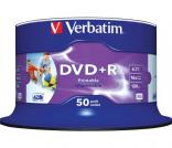 DVD+R VERBATIM 16X 4.7GB ШПИНДЕЛ 50 БР.