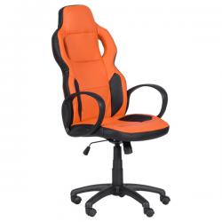ДИРЕКТОРСКИ СТОЛ SPORTRACE 7510 ЕКО КОЖА ЧЕРЕН/ОРАНЖЕВ