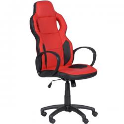 ДИРЕКТОРСКИ СТОЛ SPORTRACE 7510 ЕКО КОЖА ЧЕРЕН/ЧЕРВЕН