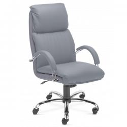 ДИРЕКТОРСКИ СТОЛ NADIR С ПОДЛАКЪТНИЦИ ЕКО КОЖА СИВ