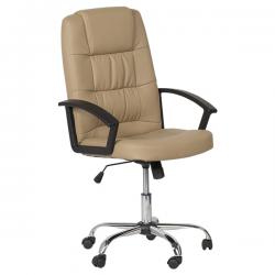 ДИРЕКТОРСКИ СТОЛ GREG ХРОМ 6076 ЕКО КОЖА БЕЖ