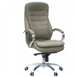 ДИРЕКТОРСКИ СТОЛ LUCHANO ЕКО КОЖА ХРОМ СИВ- ОЧАКВАН ВНОС