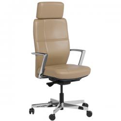 ДИРЕКТОРСКИ СТОЛ SARA ЕСТЕСТВЕНА КОЖА БЕЖОВ